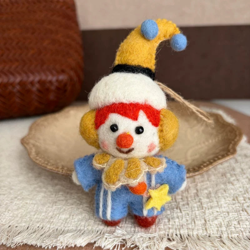 Nepalese handmade wool felt cute tiger coffee bag pendant animal keychain car pendant gift doll