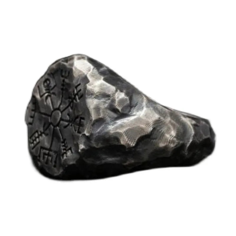 Retro Antique Viking Vegvisir Rune Compass Ring For Men Punk Gothic Open Ring Handmade Dark Biker Accessories Gift For Man