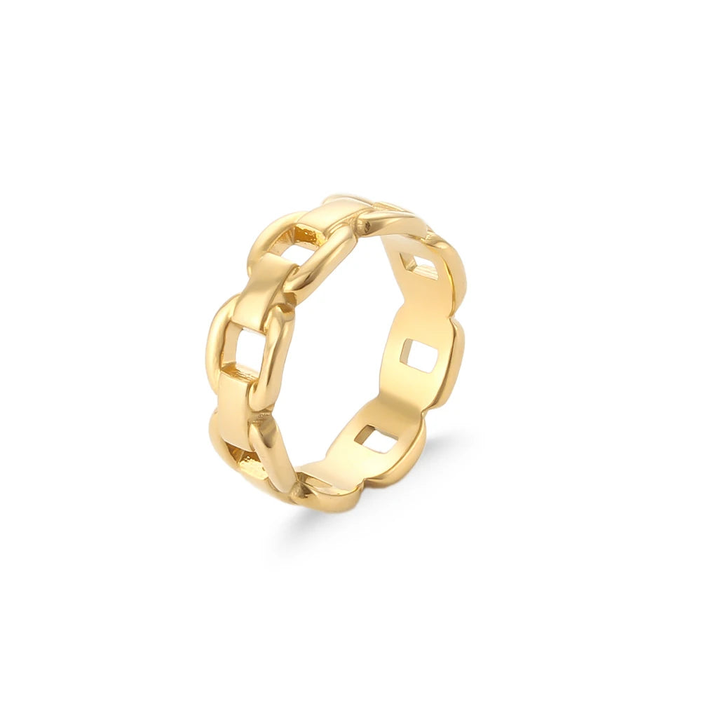 Stainless Steel Fine Polished Wide Large Heart Finger Rings Stainless Steel Hypoallergenic Rings For Female Jewellery