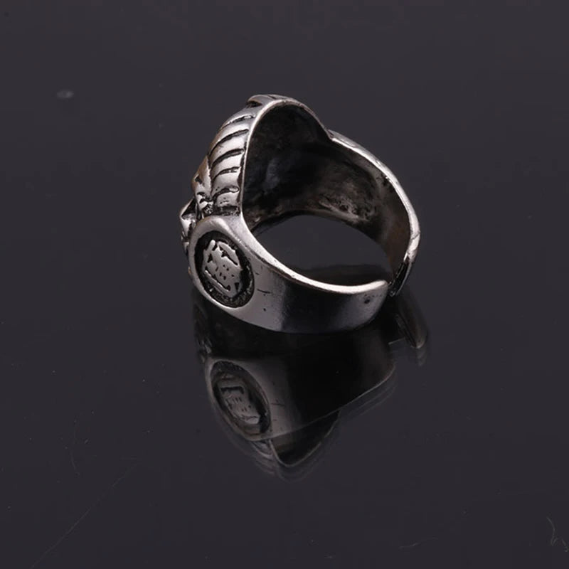 Retro Instant Of Thought God or Devil Ring For Men Handmade Designer Jewelry Punk Gothic Open Ring Biker Accessories Unisex Gift