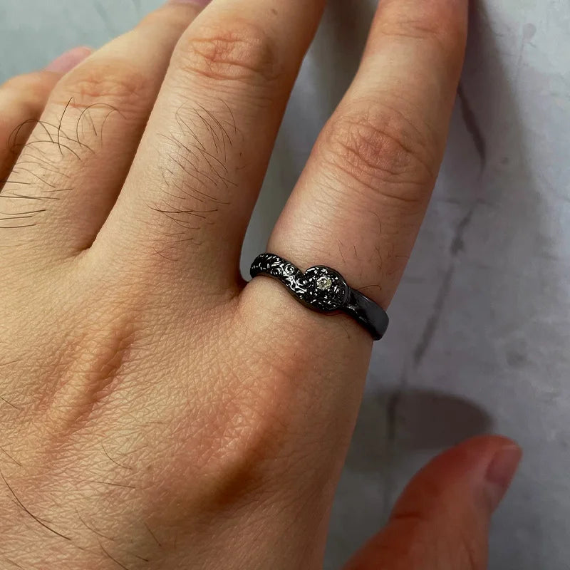 Retro Black Cthulhu Tentacle Ring For Men Punk Gothic Rock Hiphop Ring Handmade Designer Jewelry Unisex Accessories Lovers Gift