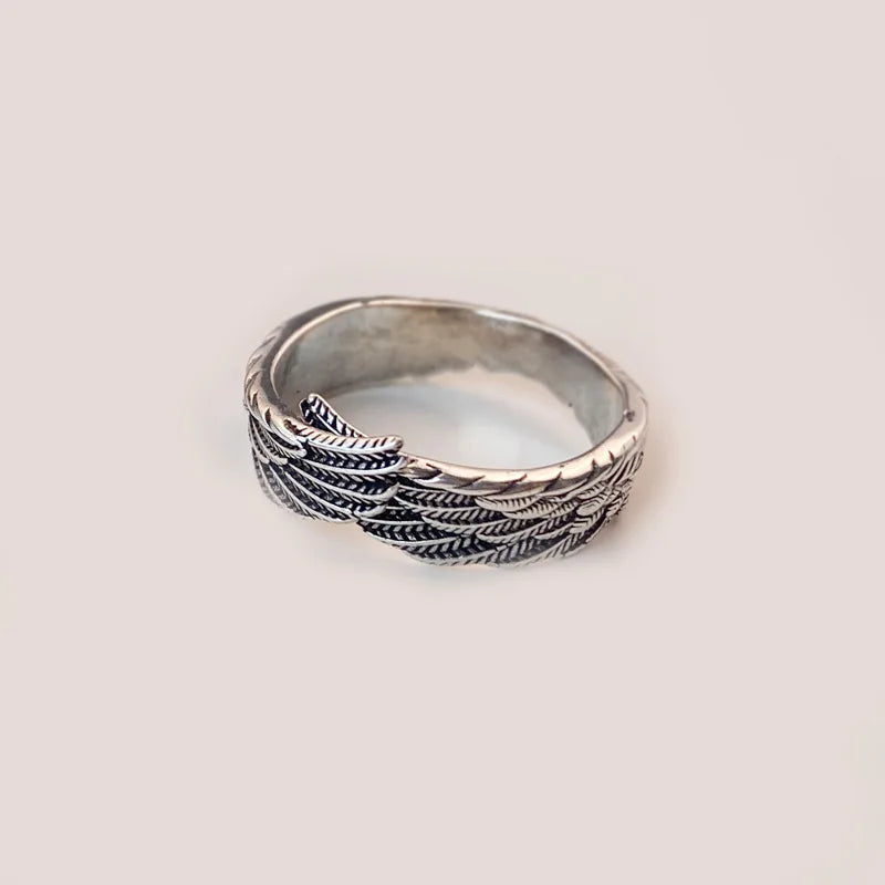 Retro Hugging Angel Wings Ring For Women Men Punk Gothic Open Ring Creative Designer Jewelry Unisex Accessories Gift For Lovers