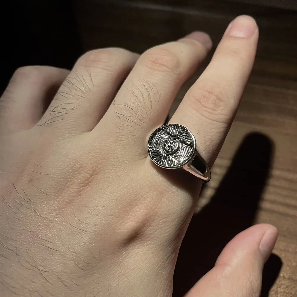 Retro Tree of Life Ring For Men Silver Color Punk Gothic Open Ring Designer Jewelry Unisex Accessories Creative Peace Art Gift