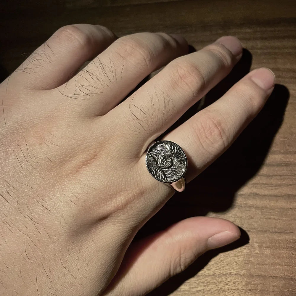Retro Tree of Life Ring For Men Silver Color Punk Gothic Open Ring Designer Jewelry Unisex Accessories Creative Peace Art Gift