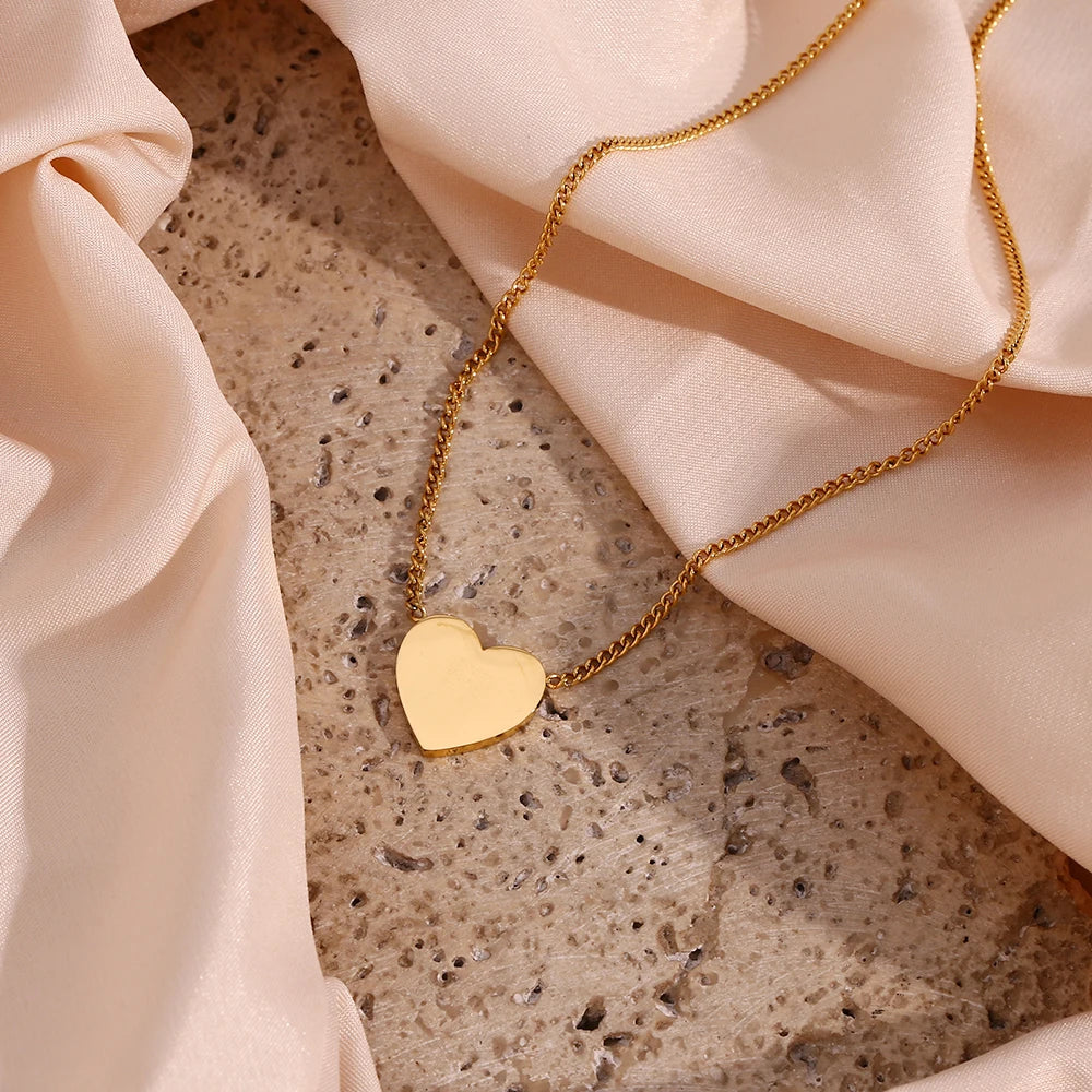 Waterproof New Stainless Steel 18K Gold Plated Jewelry 11:11 Lucky Angel Number Heart Shape Necklace For Women