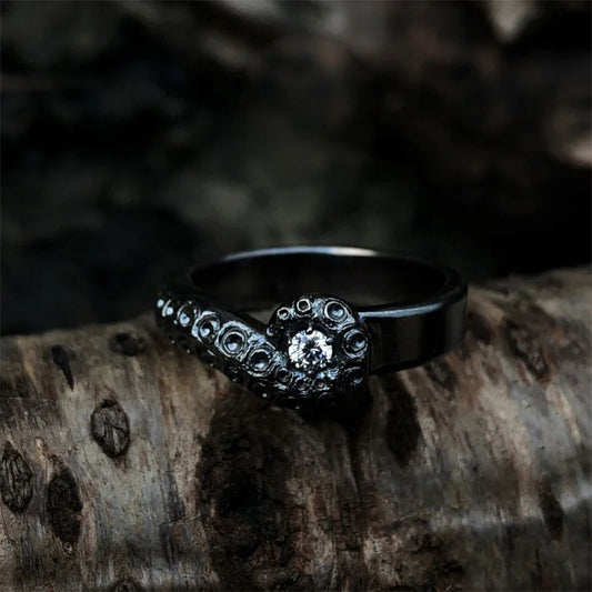 Retro Black Cthulhu Tentacle Ring For Men Punk Gothic Rock Hiphop Ring Handmade Designer Jewelry Unisex Accessories Lovers Gift