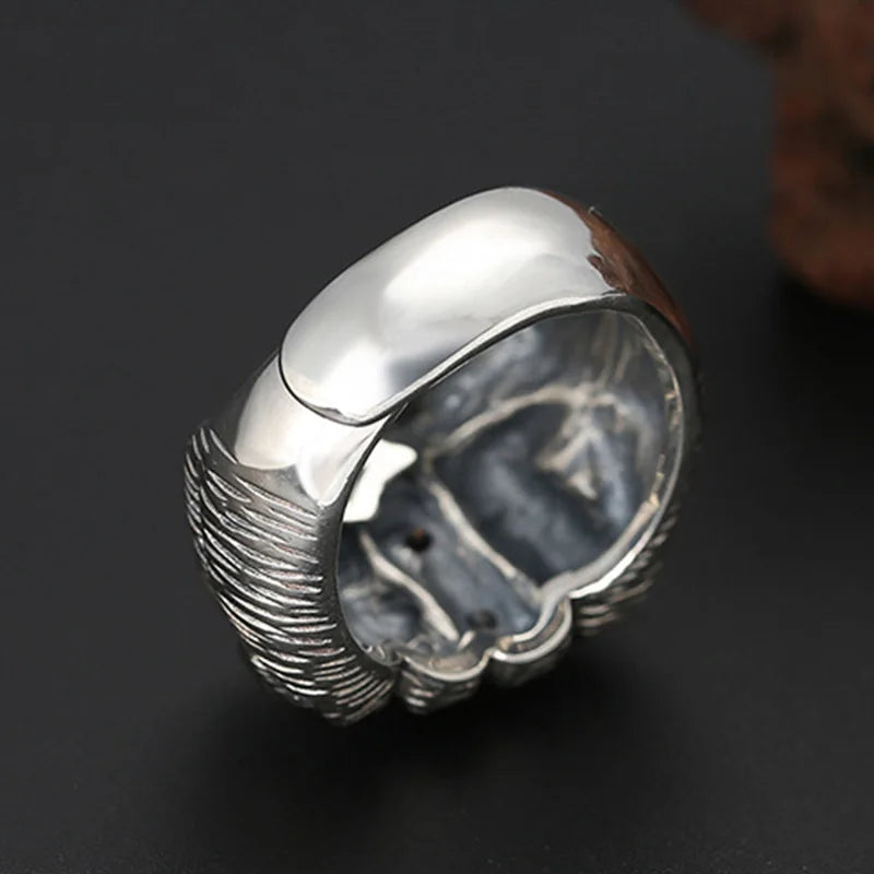 Retro Golden Skull Fist Ring For Men Punk Gothic Rock Hiphop Open Ring Handmade Unisex Jewelry Bikers Accessories Lovers Gift