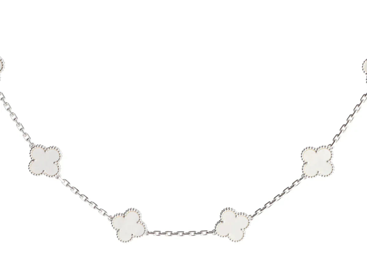 VINTAGE MOP NECKLACE 10 MOTIFS SILVER