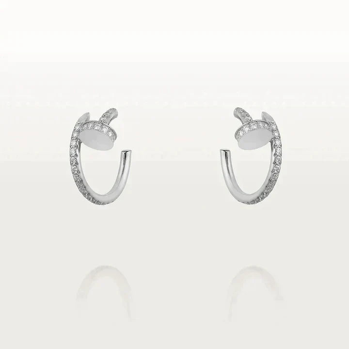 JUSTE EARRINGS 12.75MM SILVER DIAMOND
